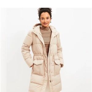LOFT Cream Puffer Jacket